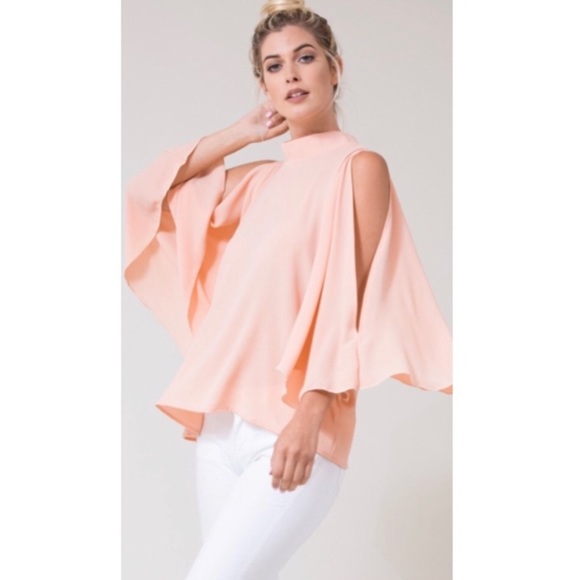 Open Shoulder Top with Kimono Sleeves - Picture 3 of 6